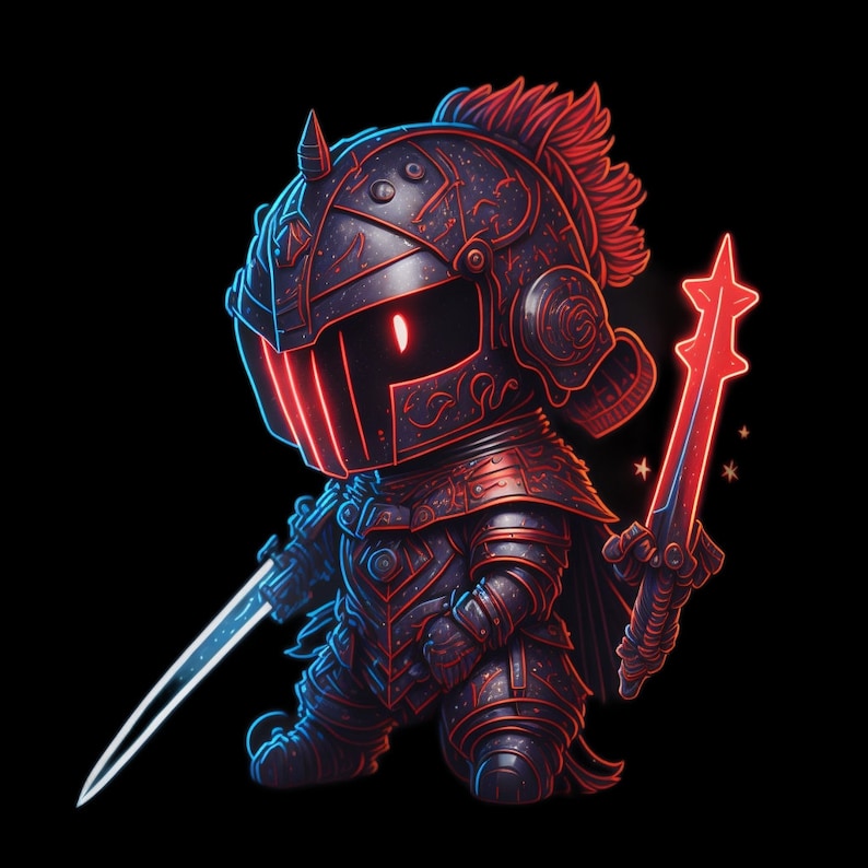 Magic Knight Clipart Bundle, Red Knight Clipart, Knight Digital Sticker ...