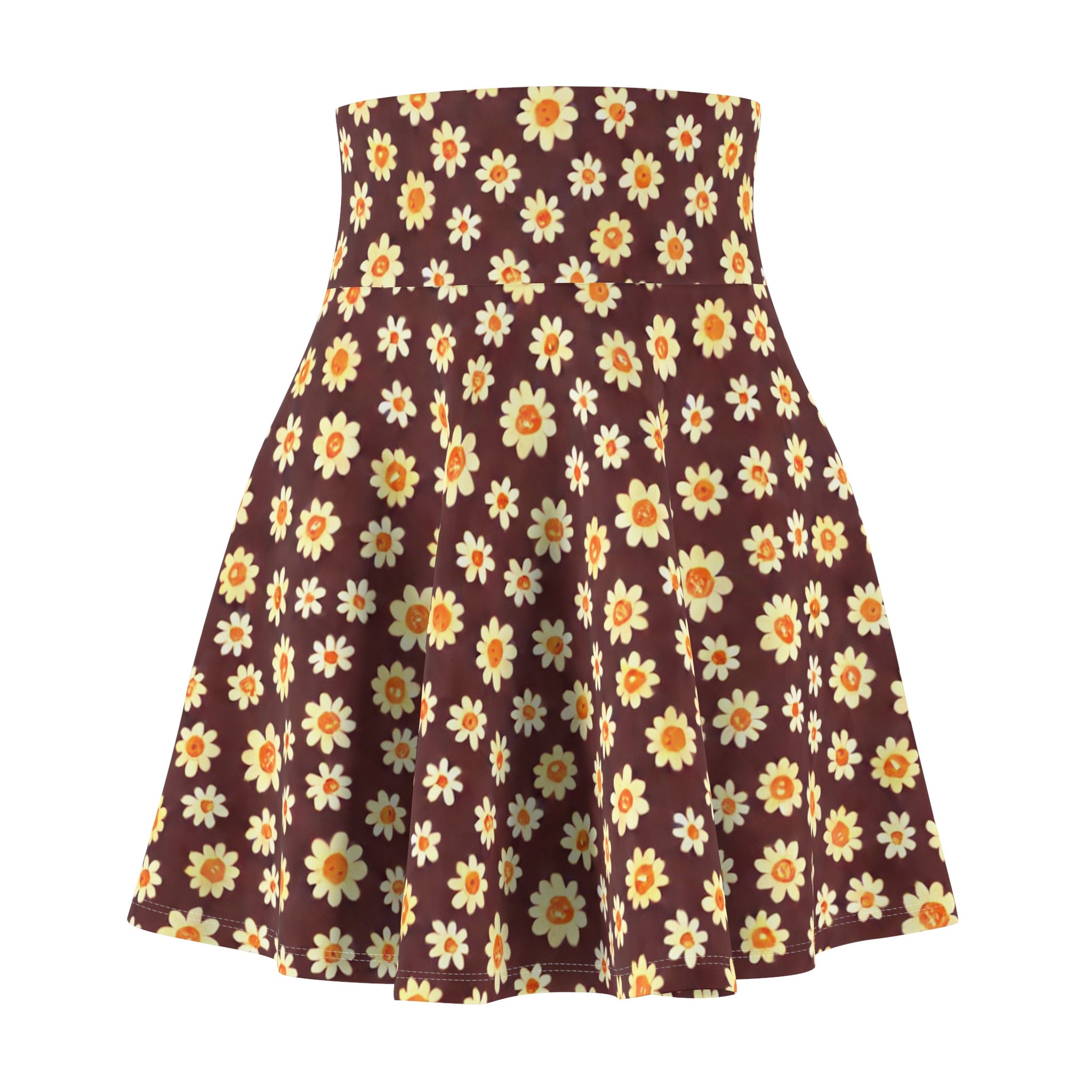 Autumn Daisy Skater Skirt, Women's Skater Skirt