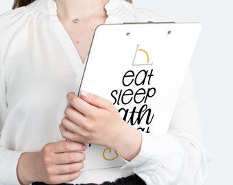 Presse-papiers Eat Sleep Math Repeat avec impression au dos