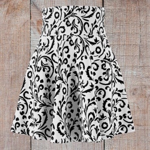 Blanc and Noir, a Black and White Women&#39;s Skater Skirt
