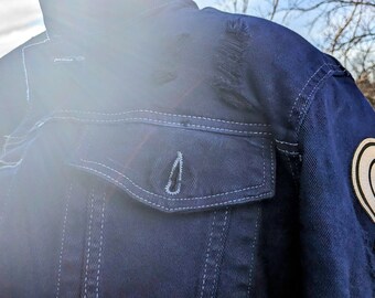 ジャケットその他 HUECLOSET Damaged crop denim jacket 25KERO52 Distressed Cropped Jean Jacket