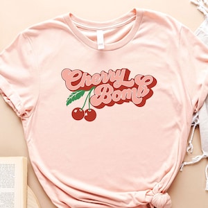 Cherry Bomb T-Shirt, Cute Cherry Shirt, Vintage Cherry Shirt, Retro Cherry Tshirt, Cute Fruit Shirt, Cherry Lover Shirt, Cute Summer T-Shirt