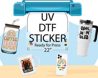 Custom UV DTF Stickers, Uv DTF, Uv Dtf Decal, Ready To Print, Custom Uvdtf Prints, Can Glass Uv Print,  Uv Dtf Cup Wrap