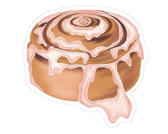 Iced Cinnamon Roll Sticker | Kiss-Cut Sticker