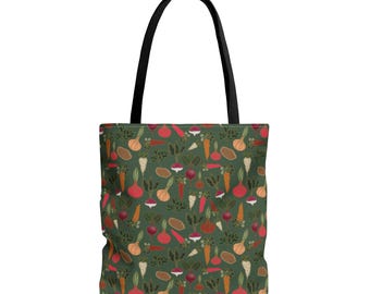 Veggie Garden Tote Bag | All Over Print Produce Market Grocery Carryall