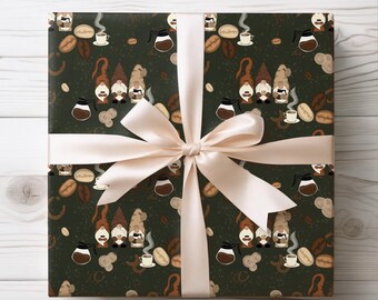 Artisan Coffee Bean Wrapping Paper | Fine Art Gift Wrap Roll