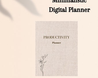 Digital Productivity Planner - 24 pages - Minimalistic Design - Digital Organizer and Calendar