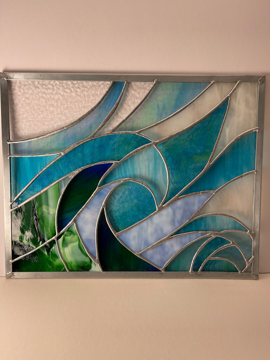 Stained Glass Large Wave Panel - Etsy