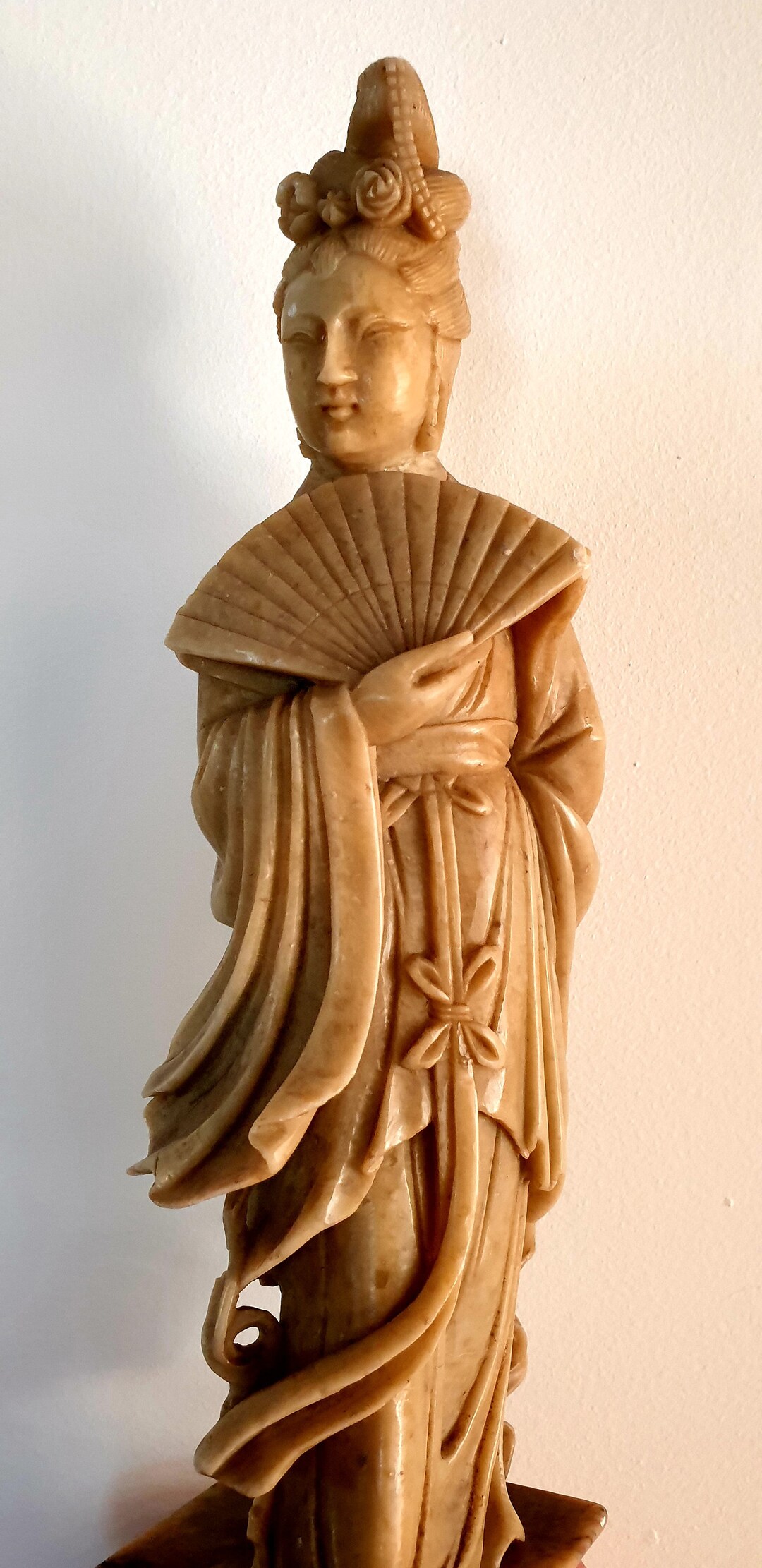 Rare Antique Jade Chinese Woman Statue Carving Handcarved Nephrite Jade