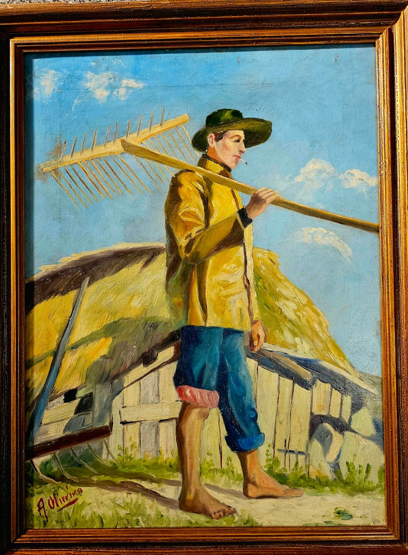 Old Oil Painting on Canvas Etsy