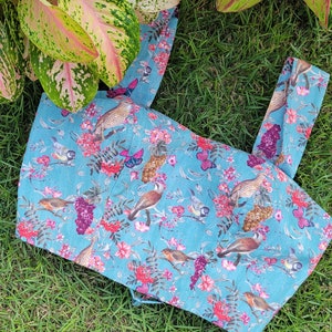 Bird Pattern Corset with Straps