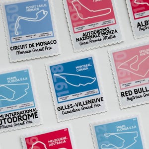 Formula 1 Stamp Sticker | Grand Prix Track Art, Waterproof Vinyl