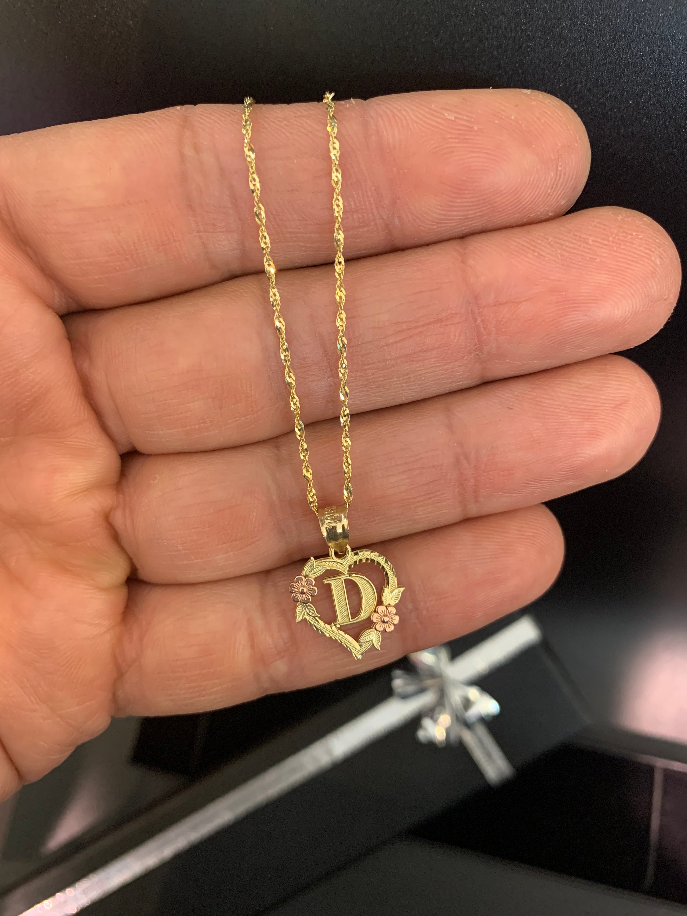  10k Yellow Gold Dainty Letter K Initial Name Monogram Necklace  Charm Pendant Fine Jewelry For Women Gifts For Her : ICE CARATS: Clothing,  Shoes & Jewelry