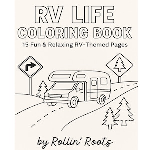 Kolorowanka RV Life & Camping | 30 stron do wydrukowania | Cyfrowe pobieranie PDF | Kolorowanka Travel Trailer dla dzieci i dorosłych