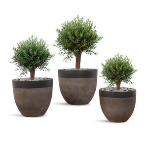 Handmade GFRC Concrete Round Planter, Large Indoor & Outdoor Planter (21''x18'h')