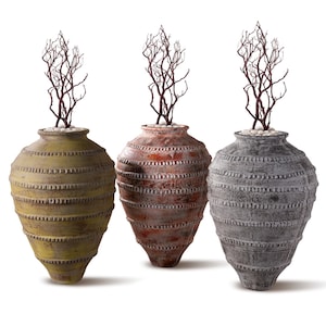 Handmade Halikarnassos Antique GFRC Olive Jar Planter (Large 35”) | Lightweight Concrete | Indoor/Outdoor