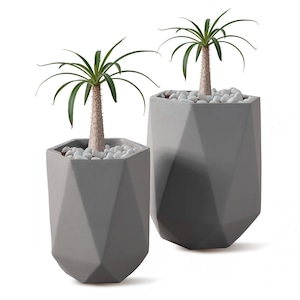 Handmade GFRC Concrete Planter, Modern Coastal Decor, 19x21''
