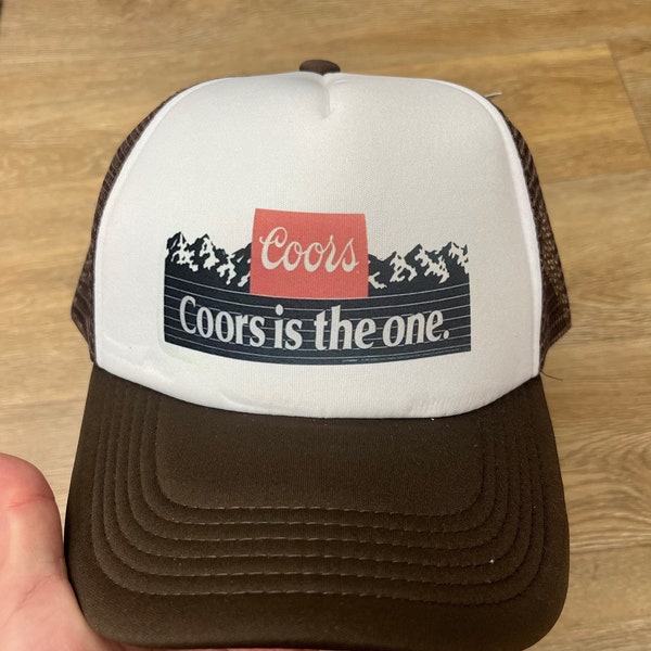 Coors Trucker Hat, Classic Logo Cap, Refreshing Beer Headwear, Bold Coors Hat, Vintage Style Cap, Coors Logo Chic, Iconic Beer Hat