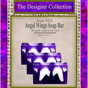 Angel Wings Scented Soap Bar All Natural Artisan Handcrafted Soap Design Vegan Oils Relaxing Floral Fragrance Oil with a Light Musk Scent