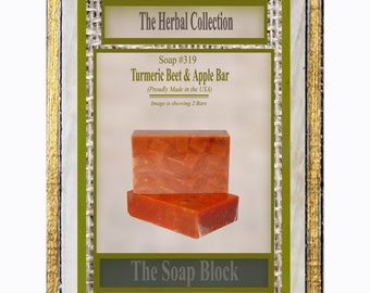 Turmeric Beet & Apple Soap, All Natural Herbal Customizable Unscented or Scented Face Body Sensitive Skin Pamper Yourself with this Spa Soap