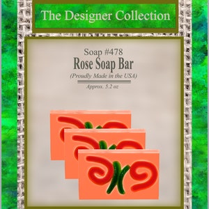 Rose Soap Beautiful Handcrafted Soap Designs Natural Vegan Oils Gentle Glycerin Soap No Sulfates or Parabens Bath Soap Body Soap Face Soap
