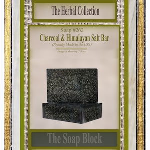 Charcoal & Himalayan Salt Soap Bar with Apple Cider Vinegar added Vitamins and more All Natural Herbal Soap Handmade, Customizable Body Soap