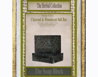 Charcoal & Himalayan Salt Soap Bar with Apple Cider Vinegar added Vitamins and more All Natural Herbal Soap Handmade, Customizable Body Soap