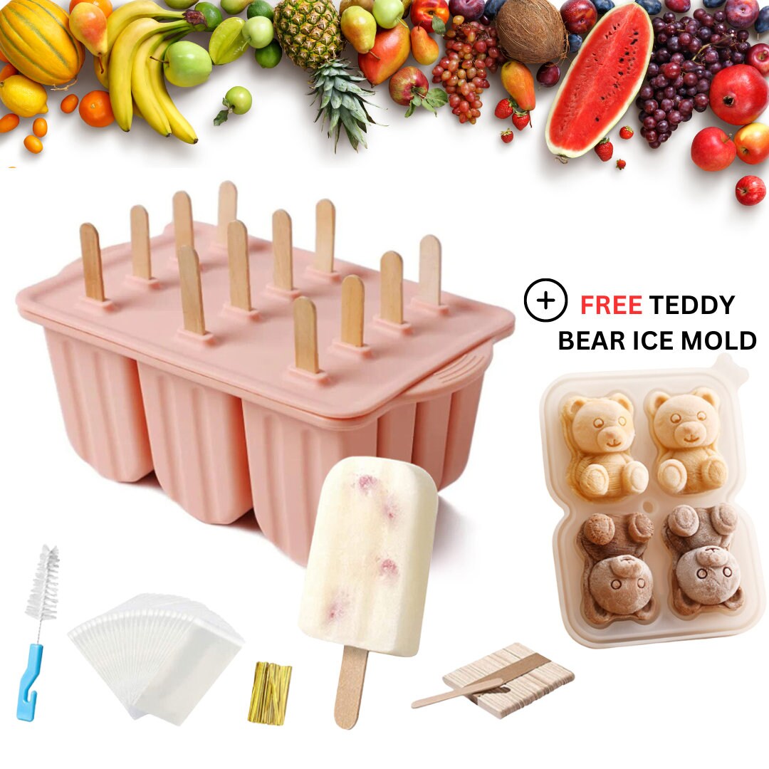 12 PCS PINK Silicone Popsicle Molds Easyrelease Bpafree Popsicle