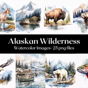 Alaska Wildnis Bilder, Aquarell digitale Kunst, Bilder von Alaska, Alaska Wildtiere Bilder, kommerzielle Nutzung