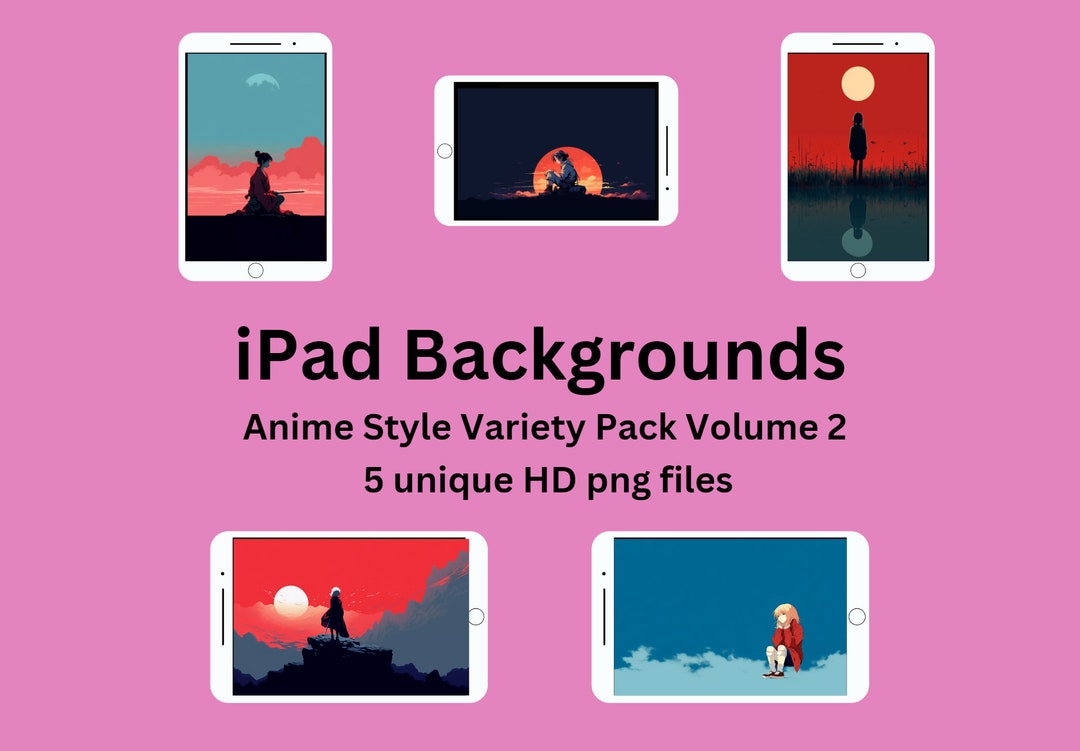 IPad Wallpaper, Anime Style Variety Pack, Anime Style iPad Backgrounds