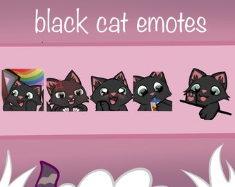 Black Cat Emote Bundle | Discord | Twitch |