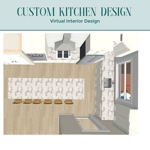 Custom Kitchen Design Package: E-Design, 3D Renderings