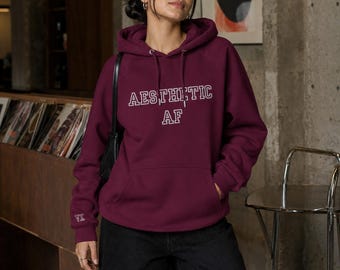 EMBROIDERED Aesthetic AF Hoodie | Unisex Streetwear Sweatshirt | College Font Hoodie | Cozy Aesthetic Hoodie
