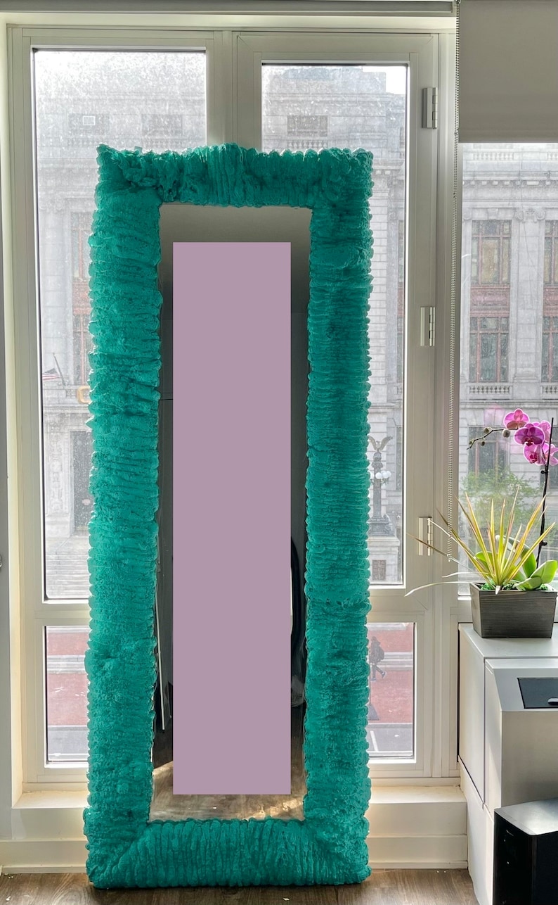 Long Full Length Mirror, Large Foam Full Body Mirror Art, Wavy Floor