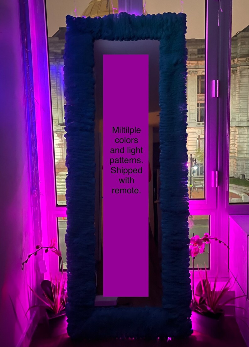 Long Full Length Mirror, Large Foam Full Body Mirror Art, Wavy Floor