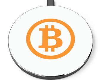Bitcoin-logo draadloze telefoonoplader - snel, handig en compatibel met iPhone en Android. Crypto-telefoonoplader