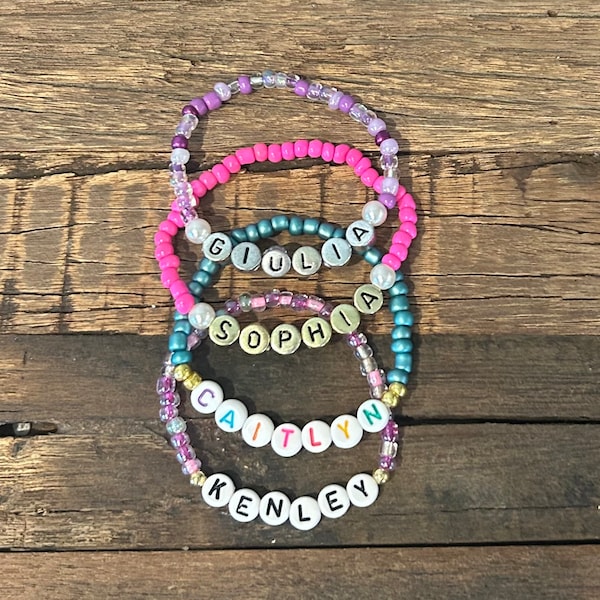 Personalized Custom Beaded Name/Word Bracelet| Custom Friendship Bracelet| Mantra Bracelet| Party Favor| Easter Basket Gift