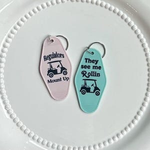 Golf Cart Motel Keychain|Personalizable Golf Keychain|Funny Keychain|Golf Theme Gift