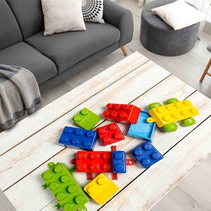 Colorful Building Blocks Rugs, Game Room Rugs, Trendy Rugs, Children Rugs, Thick Rug, Pattern Rug, Nursery Rug, Dining Room Rug, Kids Rug,