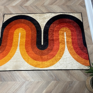 Scandinavian Style Rugs, Trendy Rugs, Orange Rug, Modern Rug, Small Rug, Outdoor Rug, Office Rug, Living Room Rug, Housewarming Gift,