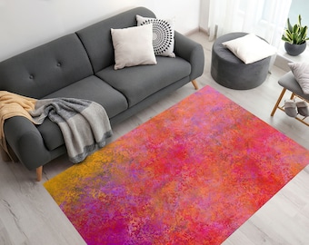 Orange Rugs, Modern Abstract Rug, Colorful Abstract Rug, Modern Rug, Non-Slip Carpet, Bathroom Rug, Luxury Rug, Decorative Rug, Vivid Color