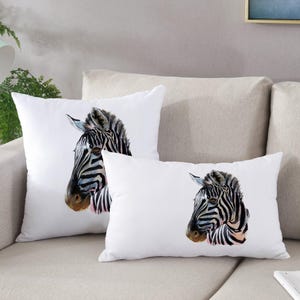 Abstract Pillow Sham, Zebra Lover Cushion Cover, Zebra Painting Print Pillow Sham, Animal Cushion, Gift Pillow, Gift For The Home,