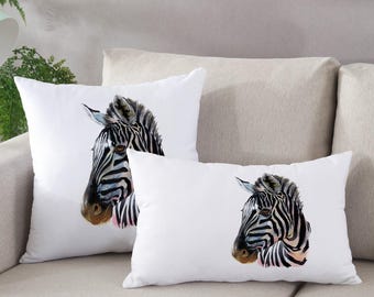 Federa per cuscino astratta, federa per cuscino con motivo zebra, federa per cuscino con stampa zebra, cuscino con animali, cuscino regalo, regalo per la casa.
