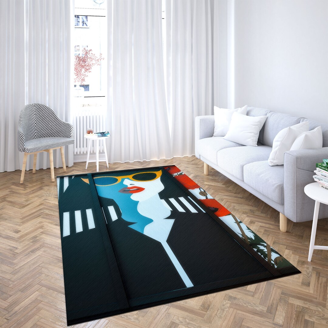Fashion Rug Minimal Woman Illustration Rugs, Minimal Woman Rug, Fashion Rug, Modern ...