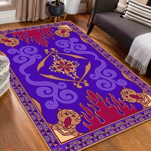 Aladdin's And Flying Carpet Rugs, Flying Carpet Rugs, Aladdin Rug, Modern Rugs, Salon Decor Rug, Entryway Rug, Patterned Rug,Gift For Home image 9