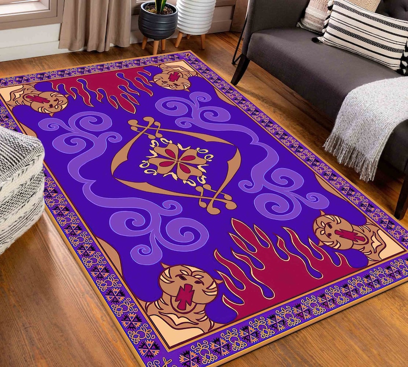Aladdin's And Flying Carpet Rugs, Flying Carpet Rugs, Aladdin Rug, Modern Rugs, Salon Decor Rug, Entryway Rug, Patterned Rug,Gift For Home image 9