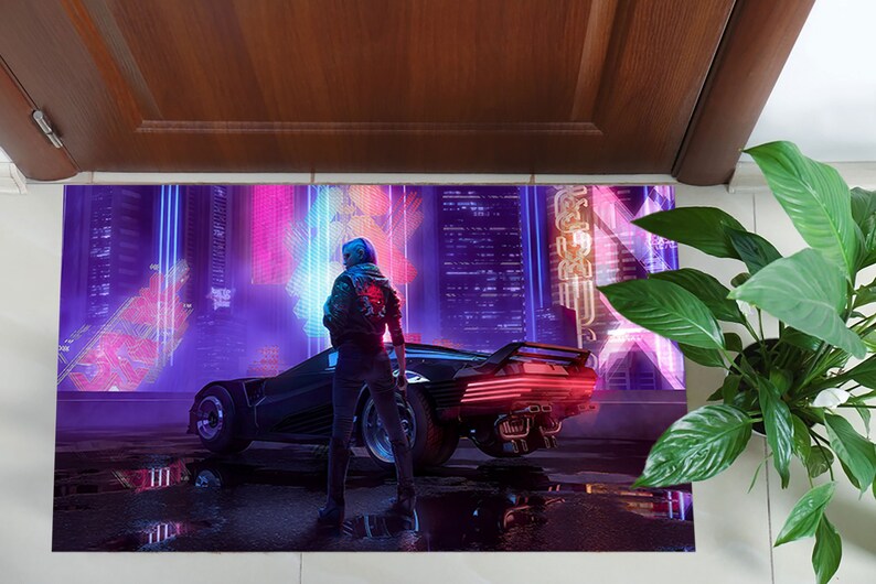 Cyberpunk Rug Texture Cyberpunk Rugs, Cyberpunk Rug, Game Room Rug, Modern Rug, Fast Farious ...