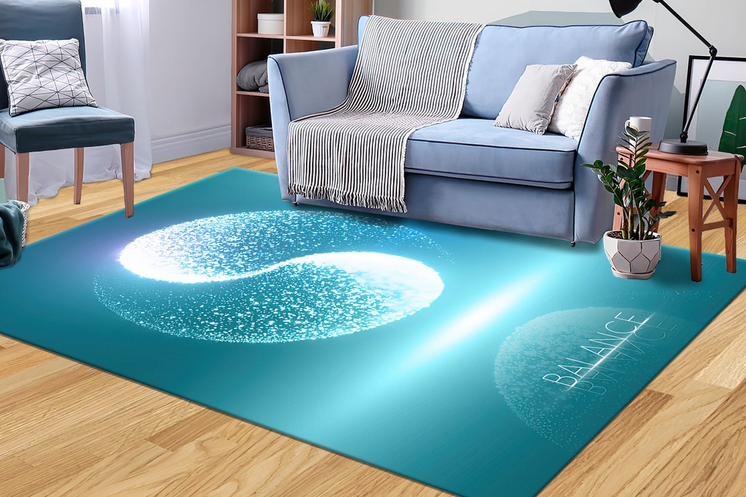 Balance Rugs, Blue Zen Circle Rug, Motivation Rug, Accent Rug, Step Rug ...