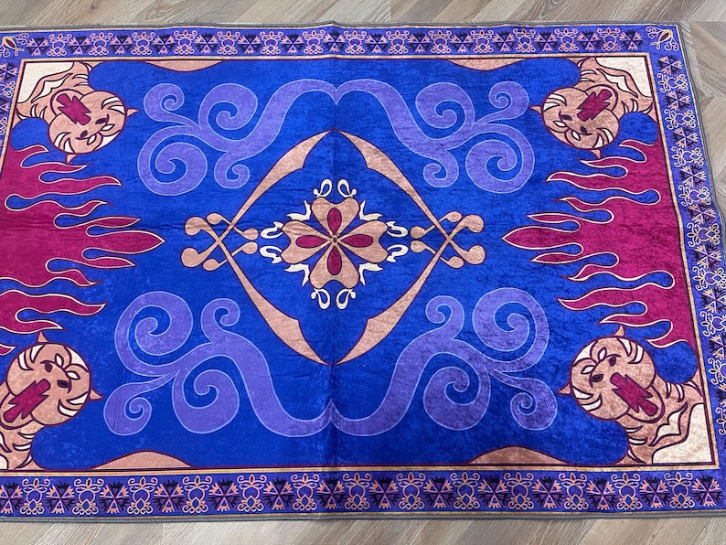 Aladdin's And Flying Carpet Rugs, Flying Carpet Rugs, Aladdin Rug, Modern Rugs, Salon Decor Rug, Entryway Rug, Patterned Rug,Gift For Home image 1