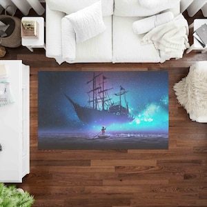 Surrealistische tapijten, zeegezicht surrealistische tapijt, abstracte boot tapijten, moderne tapijten, auto mat, abstracte tapijt, entree tapijt, Office decor tapijt, kwekerij tapijt,